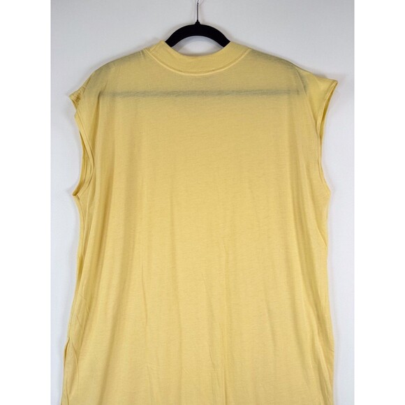 Free People FP Beach Womens Dress Yellow All Day Long Midi T Shirt Slit Medium - Picture 10 of 11